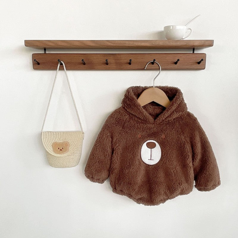 Baby Bear Sherpa Outfit - Hooded Fleece Set with Pants