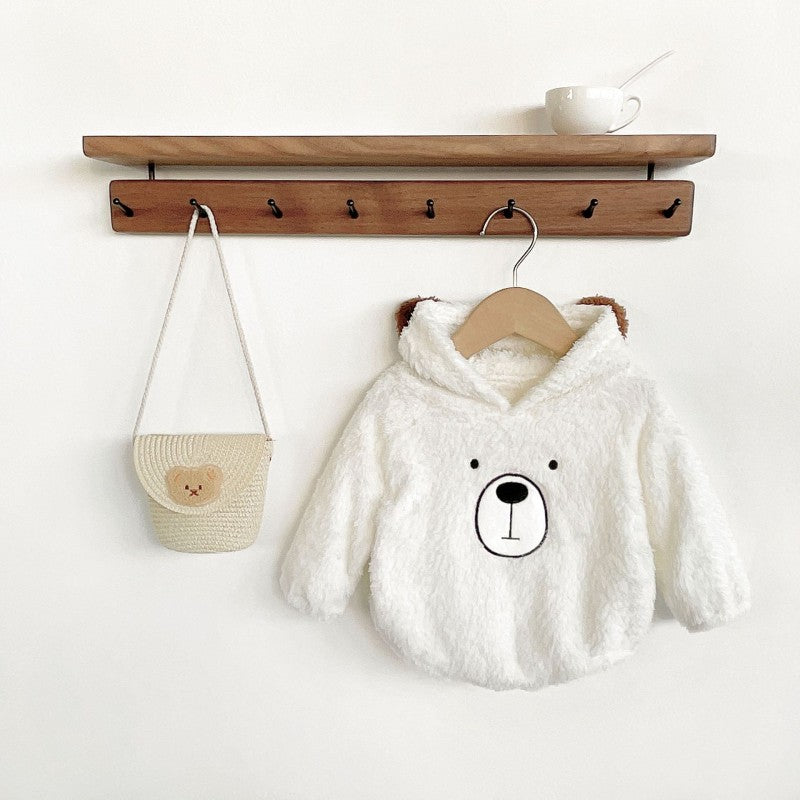 Baby Bear Sherpa Outfit - Hooded Fleece Set with Pants