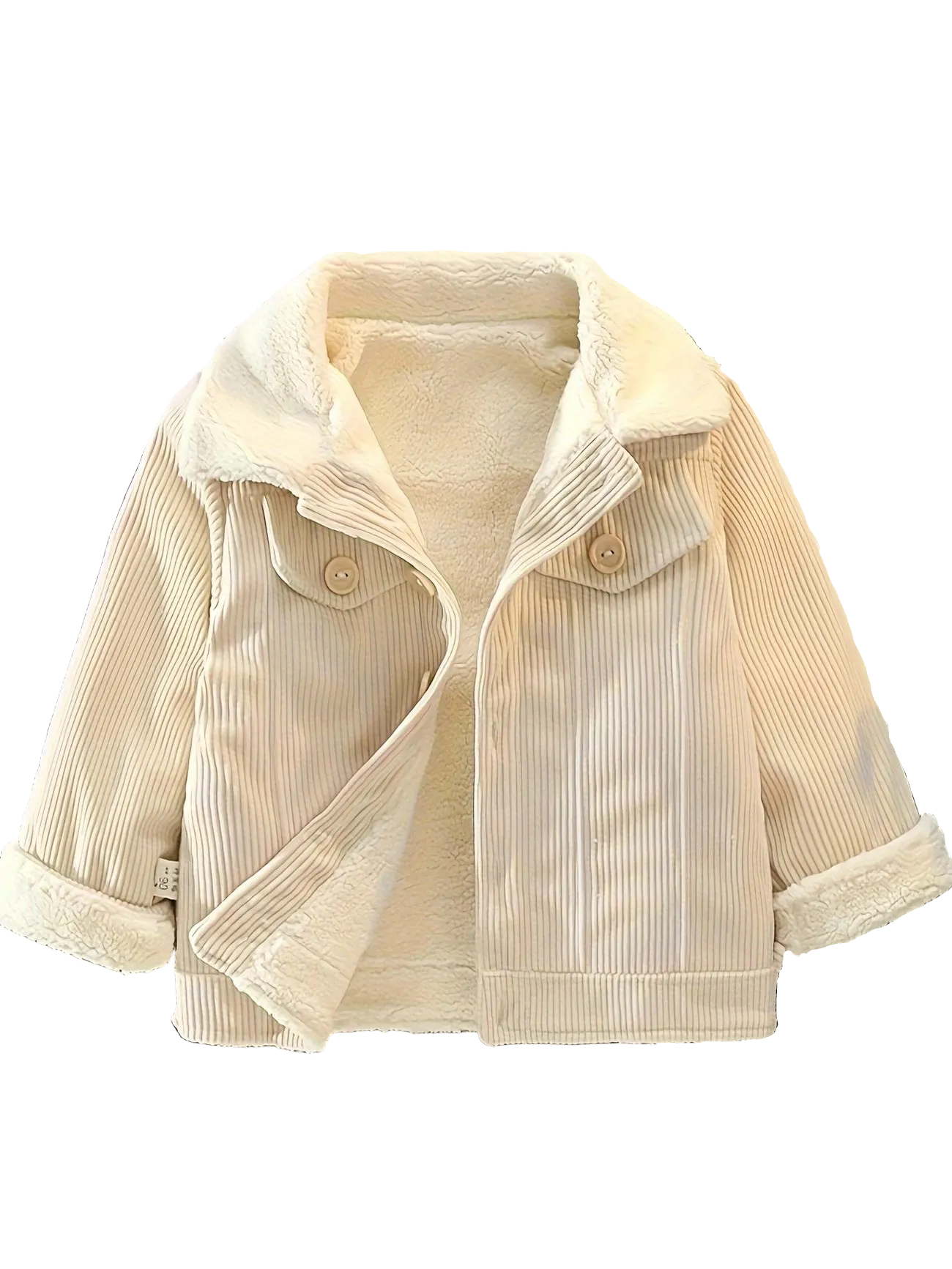 Beige corduroy jacket on a white background