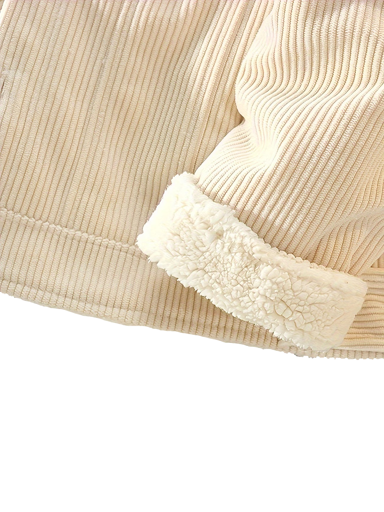 Beige Corduroy Jacket with Fleece Lining - Kids 1-6 Years